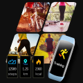 Miniatyrbild 5 av 6: C5S Smart Watch Dam Blodtrycksmätare Vattentät Pulsklocka Fitness Watch Armband För Android iOS Män Smartwatch Black Add LP strap