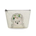 Miniatyrbild 1 av 3: 2022 tecknad igelkottsblomma printed kosmetisk väska för kvinnor Harajuku Casual Makeup-väskor Bärbar rese-toalettväska Case sn5719 Hedgehog Bag