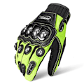 Miniatyrbild 1 av 6: Utomhussporter Hel Finger Riddare Ridning Motorcykelhandskar Andningsbart Mesh Tyg Herr Stålhandskar green M