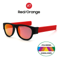 Miniatyrbild 1 av 6: VIVIBEE Novelty Mirror Herr Polariserade hopfällbara solglasögon Nyankomst Slap Sport Vikbart armband Nyanser Trend Produkt 7 Red Orange WITH BOX