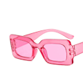 Miniatyrbild 1 av 6: Mode Vintage Fyrkantiga Solglasögon Dam Gradient Tea Solglasögon Sommar Resa Retro Glasögon Män Oculos De Sol Feminino rose red with pouch and cloth