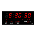 Miniatyrbild 1 av 6: Lysande Digital Väggklocka Alarm Timvis Ringsignal Temperatur Datum Kalender Bordsklocka Elektronisk LED-klocka Dekoration Med Kontakt Red