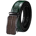 Miniatyrbild 1 av 6: Högkvalitativt grönt äkta läder Herrbälten Lot Styles Automatiska spännen för klänning Jeans Kostym Herr Midjeband Bälte Bröllopspresent 2258DMI(.875) 130cm(.875)