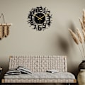 Miniatyrbild 4 av 6: Modern 3D Svart Konst Ihålig Väggklocka Romerska Siffror Arabiska Siffror Heminredning Klockor Sovrum Hus Hall TV Bakgrund Dekor CC319