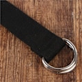 Miniatyrbild 5 av 6: Mode bälte för män/kvinnor D-format dubbelringspänne Enkelt solid bomullscanvas All-match unisex canvasbälten Midjebälte lyx Khaki 100cm