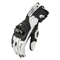 Miniatyrbild 4 av 6: Äkta Läder Motorcykelhandskar Andningsbara Hel Finger Guantes Luvas Utomhussport Skydd Slitstark Racing Ridning Red White M