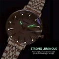 Miniatyrbild 6 av 6: POEDAGAR Watch Kvinnor Nytt Mode Lyx Armbandsur Armband i rostfritt stål Enkelt Rose Guld Vattentät Lysande Damklockor 3011 White S