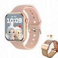 Miniatyrbild 1 av 6: Watch 9 Smart Watch Herr Kroppstemperatur BT Call NFC Always on Display Fitness Women Series 8 Smartwatch för Apple Android Gold mesh belt