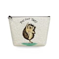 Miniatyrbild 1 av 3: 2022 tecknad igelkottsblomma printed kosmetisk väska för kvinnor Harajuku Casual Makeup-väskor Bärbar rese-toalettväska Case sn5713 Hedgehog Bag