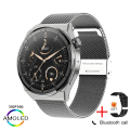 Miniatyrbild 1 av 6: Ny watch GT3 Pro Smart Watch Herr NFC Vattentät Sport Fitness Tracker Bluetooth Call Smartwatch Man för HUAWEI Android IOS Silver mesh belt