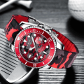 Miniatyrbild 4 av 6: LIGE New Fashion Herrklockor Toppmärke Lyx Kamouflage Quartz Watch Man Sport Röd Watch för män Reloj Hombre Red