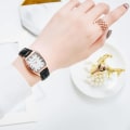 Miniatyrbild 3 av 6: Casual Damklockor Armband Läderarmband Oval Quartz Watch Damklocka Watch Relogio Feminino Brun klocka 4507Blue