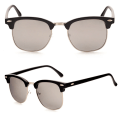 Miniatyrbild 5 av 6: LeonLion Polarized Semi-Rinless Solglasögon Dam/Her Polarized UV400 Classic Brand Designer Retro Oculos De Sol Gafas C11 MattBlack Silver