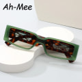 Miniatyrbild 3 av 6: Rektangulära solglasögon Dammode Lyxmärke Designer Fyrkantiga solglasögon Män Klassiska Leopard Punk Glasögon Skärmar UV400 leopard green show as picture