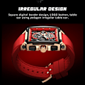 Miniatyrbild 3 av 6: 2023 nya LIGE Herrklockor Toppmärke Lyx Hollow Square Watch För män Mode Silikonrem Vattentät Quartz Armbandsur Gold red