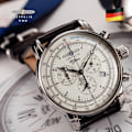 Miniatyrbild 5 av 6: Ny Zeppelin Watch Top Vattentät äkta läder Business Casual Quartz Watch Herr tre ögon multifunktionell kronograf Type 3