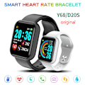 Miniatyrbild 2 av 6: D20 Y68 Smart Watch Bluetooth Svara samtal Sport Fitness Tracker Custom Dial Smartwatch Män Kvinnor betygsätt blodtryck PK D13 D18 D13 red