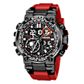 Miniatyrbild 1 av 6: SMAEL Light Blue Sport Digital Watch för män Vattentät Dual Time Display Chronograph Quarz Armbandsur med Auto Date Week 1803B Red