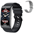 Miniatyrbild 1 av 6: E600 EKG Smart Watch Herr Icke-invasiv Blodsocker Puls Blodtrycksmätare Sportsteg Smartwatch Dam Android add silica gray(.1258)