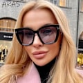 Miniatyrbild 5 av 6: Mode Cat Eye Solglasögon Dam Lyxmärke Trendiga Oversized Cateye Solglasögon Dam Gradient Solglasögon Big Frame Glasögon C9 Transparent Gray With a bag