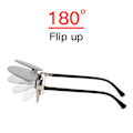 Miniatyrbild 5 av 6: VIVIBEE fyrkantsspegel för män Flip-up Clip on Polarized Night Vision Körglasögon UV400 Dam Solglasögon Fiske Närsynt 4 Mirror Red Without Plastic Case