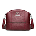 Miniatyrbild 1 av 6: Små crossbody-väskor i massivt läder för kvinnor Nya enkel väska med flera fickor, designer Casual axelväskor Sac A Main Burgundy-1