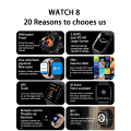 Miniatyrbild 3 av 6: Series 8 New Smart Watch Bluetooth Call Men Sports Fintess SmartBand Custom dial smartwatch för för Apple Watch män kvinnor Black mesh