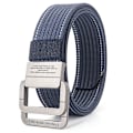 Miniatyrbild 1 av 6: Snygga män Bälten Dubbla ringar Metall Skjutspänne Canvas Stickad Snabbtorkande Jeans Accessoarer Utomhus midjerem Unisex Cinto Color14 130cm