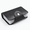 Miniatyrbild 4 av 6: Mode PU-läderfunktion 24-bitars case Visitkortshållare Män Kvinnor Kreditkortsväska ID Passkortplånböcker C-black