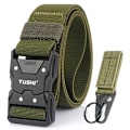 Miniatyrbild 1 av 6: VATLTY Quick Release Elastiskt bälte Herr Hård legering Spänne Stark Äkta Nylon Dam Stretchbälte Utomhussport Arbetsbälte Hane ArmyGreen set(.879) 105CM(.879)