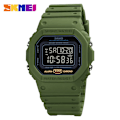 Miniatyrbild 1 av 6: SKMEI Multifunktionell Digital Watch Herr 2 Time Count Down Herrarmbandsur Mode Retro Manklockor reloj hombre 1628 Green Black