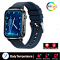 Miniatyrbild 1 av 6: Smärtfri Icke-invasiv åtgärd Blodsocker Watch Män Laserbehandling Blodtryck Hälsa Kvinnor Glukometer Smartwatch Blue Silicon