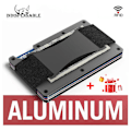 Miniatyrbild 2 av 6: Slimma plånböcker för män Smart Minimalistisk Tunn Plånbok Hane Metall Kolfiber Aluminium RFID Lyx Designer Korthållare 2022 Handväska pure army