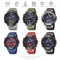 Miniatyrbild 6 av 6: SMAEL Elektroniska Digitala klockor för män Mode Chronograph Quartz Armbandsur Auto Date Week Väckarklocka LED Dual Time 8069 Green