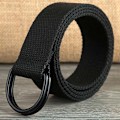 Miniatyrbild 1 av 6: 2023 Nytt taktiskt canvasbälte högkvalitativt kvinnor män dubbla D-ringspänne midjeband Casual canvas kvinnligt bältetyg ​​för jeans Black 110cm