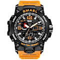 Miniatyrbild 1 av 6: SMAEL Dual Display Digital LED Watch Pointer Typ Quartz Elektriska klockor Relogio Masculino Uomo Sportklocka 1545 ORANGE