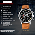Miniatyrbild 4 av 6: BENYAR Mode Chronograph Sport Herrklockor Toppmärke Lyx Quartz Watch Reloj Hombre saat Klocka Man timme relogio Masculino L Brown black black