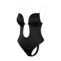 Miniatyrbild 4 av 6: Ny sexig bodysuit Korsett BH Rygglös Shapewear Djup V-hals Body Shaper U dopp string waist trainer Klart band Vadderat push up Beige S