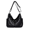 Miniatyrbild 1 av 6: Högkvalitativa lyxiga handväskor i läder Damväskor Designer Crossbody-väskor för kvinnor Nya Bolsa Feminina Sac A Main Style1-Black