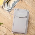 Miniatyrbild 1 av 6: Pekskärm för damer Mobiltelefonväska Smartphone Plånbok PU-läder Axelrem Handväska Damväska Mode mobilplånbok gray1