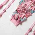 Miniatyrbild 5 av 6: Blommig broderi Spetsbody Damunderkläder Mesh Shapers Sexiga underkläder kvinnor 3-delade stringtrosor Rivjärn Push up BH Briefset pink M
