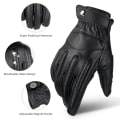 Miniatyrbild 4 av 6: OZERO Herr Touch Screen Handskar Läder Motorcykel Handske Utomhus sport Full Finger Cykling Mountain Bicycle Guantes Moto Handskar Yellow M