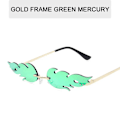 Miniatyrbild 4 av 6: Summer Flame Solglasögon Kvinnor Rimless Wave Glasögon Löpsolglasögon Lyx Trendiga Solglasögon Skärmar Kvinna C