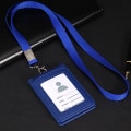Miniatyrbild 1 av 6: Visitkortshållare med nackrem Lanyard Badge Hållare Personal ID-kort Buss ID-hållare Kreditbandskorthållare A-blue