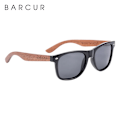 Miniatyrbild 5 av 6: BARCUR Black Walnut Solglasögon Trä Polariserade Solglasögon Herr Glasögon Herr UV400 Skyddsglasögon Original Träkartong Orange zipper BARCUR Polarized
