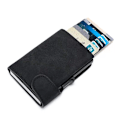 Miniatyrbild 6 av 6: Rfid Smart Wallet ID Kreditkortshållare Läder Ultratunn Business Herr Cardbag Automatisk pop-up Stöldskyddsborste Metallkortlåda BN
