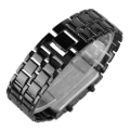 Miniatyrbild 5 av 6: Mode Svart Helmetall Digital Lava Watch Herr Röd/Blå LED Display Herrklockor Presenter till manlig pojke Sport Kreativ klocka black metal red