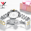 Miniatyrbild 3 av 6: NIBOSI Damklockor Toppmärke Lyx Guld Watch Rostfritt stålband Klassiskt armband Damklocka Relogio Feminino Black