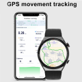 Miniatyrbild 4 av 6: Ny Smart Watch Herr GPS Track Lokal musikspelare 454*454 AMOLED-skärm Bluetooth Call Sports Man Smartwatch För Huawei black steel-1