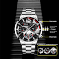 Miniatyrbild 3 av 6: Relogio Lyx Herrklockor Guld Rostfritt Stål Kvarts Watch För Män Business Luminous Läder Armbandsklocka As Shown 3